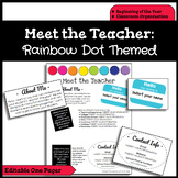 Meet the Teacher Information Page - Rainbow Dot Themed