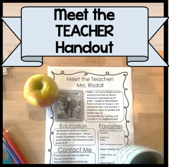 Preview of Meet the Teacher Introduction Handout!