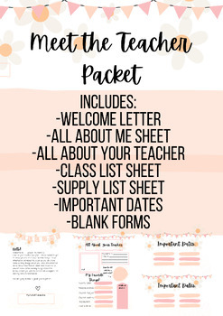 Preview of Meet the Teacher Introduction Packet | Back to School QR Code Supply Class List