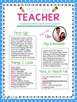 Preview of Meet the Teacher Letter!