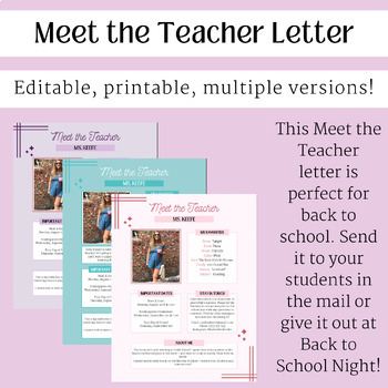 Preview of Meet the Teacher Letter