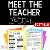 Meet the Teacher Letter (Editable)