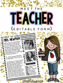 Meet the Teacher Letter - Editable