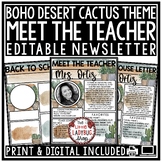Boho Cactus Welcome Back to School Letters Editable Meet T