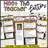 Meet the Teacher Letter Editable PowerPoint leopard print 