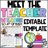 Meet the Teacher Letter | Editable Template | Back to School