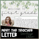 Meet the Teacher Letter - Farmhouse Edition