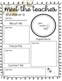 Meet the Teacher Letter/Poster | Editable | Bumble Bee The