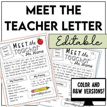 Preview of Meet the Teacher Letter Template EDITABLE | Google Slides