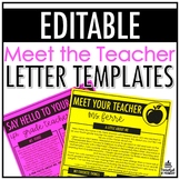 Meet the Teacher Letter Templates | EDITABLE