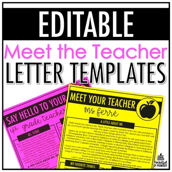Preview of Meet the Teacher Letter Templates | EDITABLE