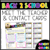 Meet the Teacher Letter and Contact Cards Template | Edita