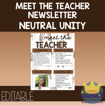 Preview of Meet the Teacher: NEUTRAL UNITY CLASSROOM DECOR | DIVERSITY | MULTICULTURAL
