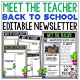 Cactus Meet the Teacher Template EDITABLE Newsletter Open 