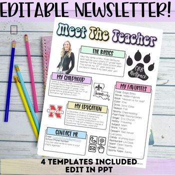 Meet The Teacher Newsletter Template Editable Back To School By Kristi Deroche