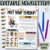 Meet the Teacher Newsletter- EDITABLE- Pretty Pastels
