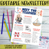 Meet the Teacher Newsletter- EDITABLE- Nautical (Red, Whit