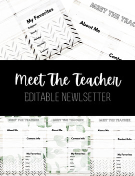 Preview of Meet the Teacher Newsletter: EDITABLE, SHIPLAP, FARMHOUSE, GREENERY