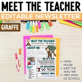 Meet the Teacher Newsletter: GIRAFFES - EDITABLE
