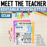 Meet the Teacher Ocean Newsletter Template EDITABLE