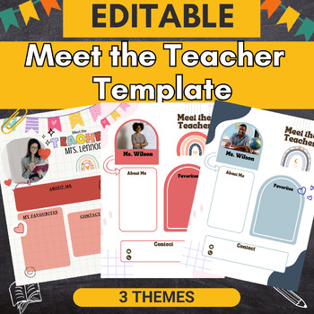 Preview of Meet the Teacher Newsletter Template EDITABLE /BIO/Letters and Forms/PPTX
