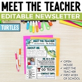 Meet the Teacher Newsletter: Turtles - EDITABLE