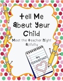 Meet the Teacher Night Activity: Tell Me About Your Child