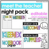 Meet the Teacher Night Pack | Station Signs & More | Editable