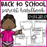 Back to School Parent Handbook {EDITABLE}