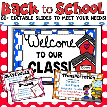 Preview of Back to School Night Slides Show Meet the Teacher Editable Template Open House