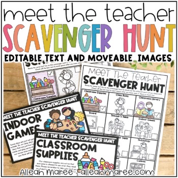 Preview of Meet the Teacher Night Scavenger Hunt with Moveable Pieces - EDITABLE