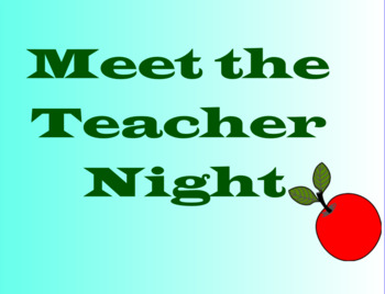 Preview of Meet the Teacher Night Slideshow  SmartBoard (SmartNotebook)