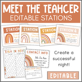 Meet the Teacher Night Stations - Boho Rainbow