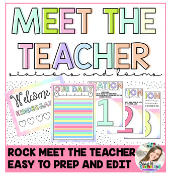 Preview of Meet the Teacher Night Stations and Forms | Open House Night