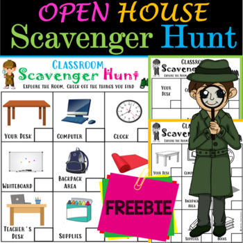 Preview of Meet the Teacher Night and Open House Scavenger Hunt - Editable