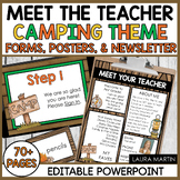 Meet the Teacher Open House EDITABLE Templates Camping The