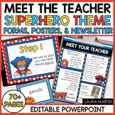 Meet the Teacher Open House EDITABLE Templates Super Hero 
