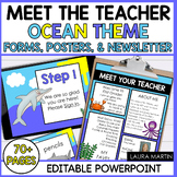 Ocean Theme Meet the Teacher EDITABLE templates  - Back to