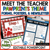 Meet the Teacher Open House EDITABLE templates Pawprints T