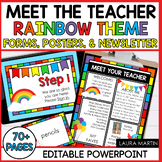 Meet the Teacher Open House EDITABLE templates Rainbow The