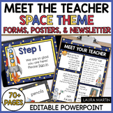 Meet the Teacher Open House EDITABLE templates Space Theme