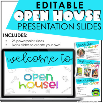 Preview of Meet the Teacher | Open House | Editable Slideshow Template