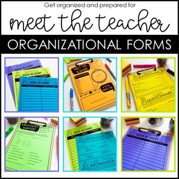 Preview of Meet the Teacher Template Editable Forms