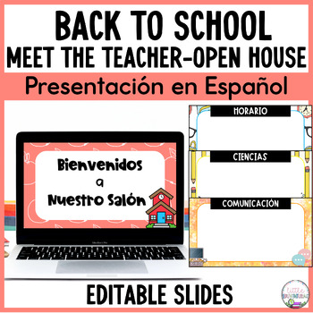 Preview of Meet the Teacher - Open House Spanish Slides - Conoce a la Maestra - (EDITABLE)