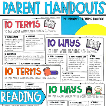 Preview of Meet the Teacher Parent Handouts