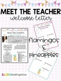 Meet the Teacher - Pineapples & Flamingos EDITABLE