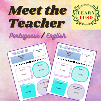 Preview of Meet the Teacher - Portuguese and English **Editable**