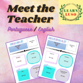 Meet the Teacher - Portuguese and English **Editable**