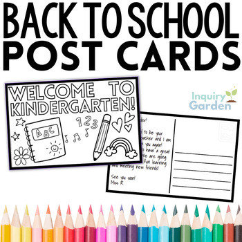 Preview of Meet the Teacher Postcard Template | Welcome Back to School Coloring Postcards