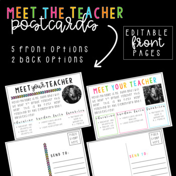 Preview of Meet the Teacher Postcards | Editable